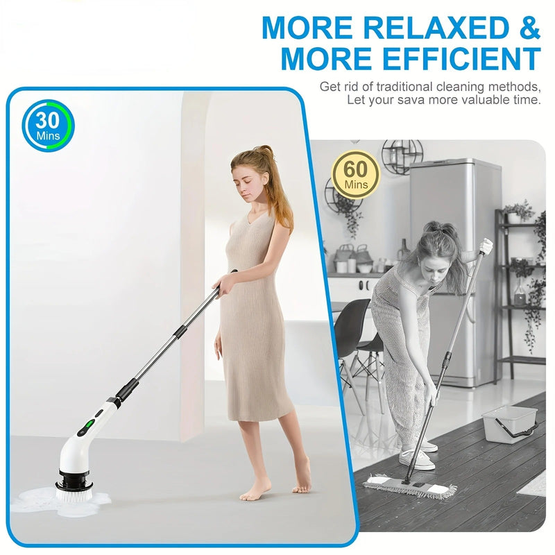 Electric Spin Scrubber with 9 Brush Heads