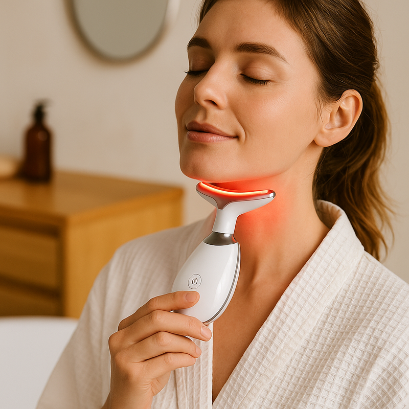 Face & Neck Massager with Led Light