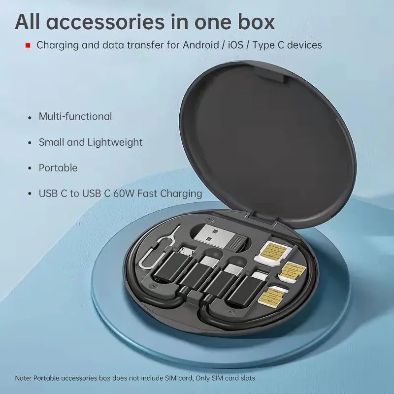 5 in 1 Portable Data Cable Storage Box