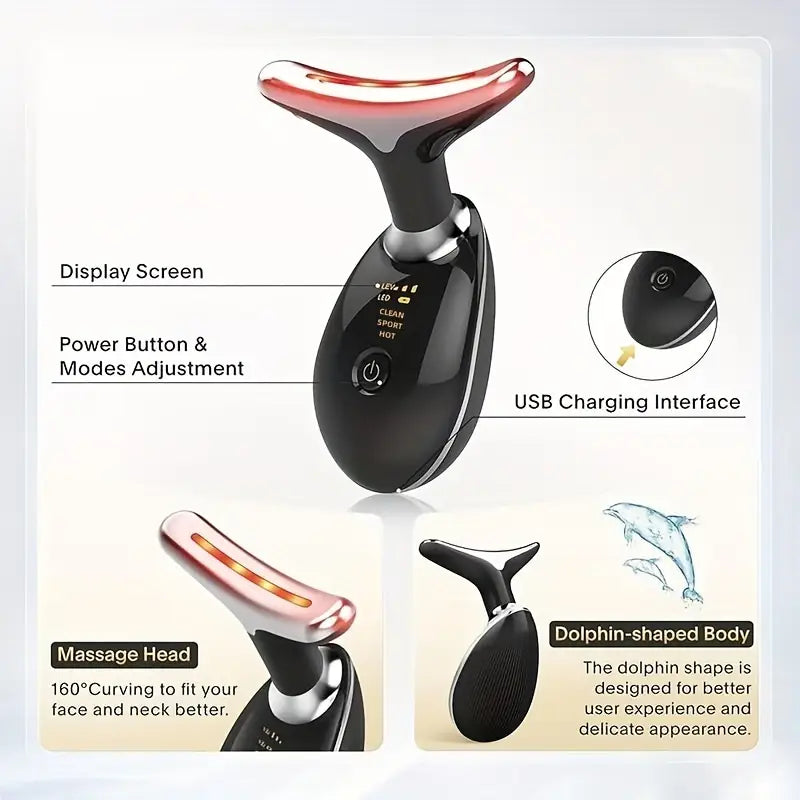 Face & Neck Massager with Led Light