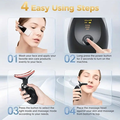 Face & Neck Massager with Led Light