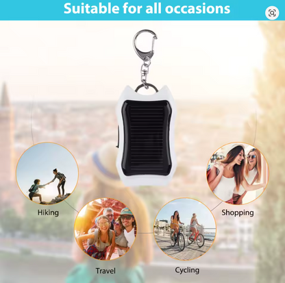 Solar Phone Power Bank Flashlight Keychain