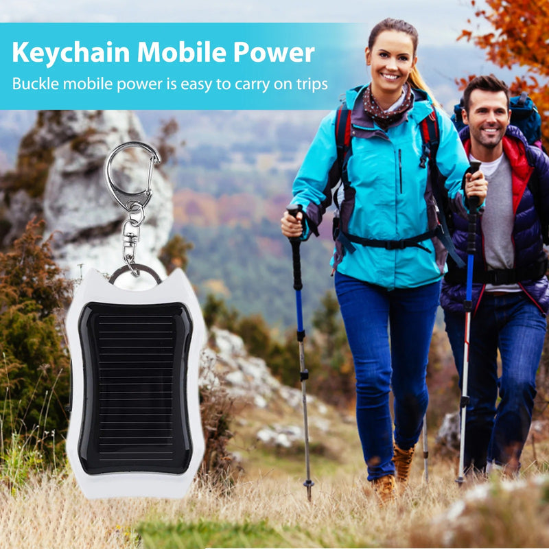 Solar Phone Power Bank Flashlight Keychain